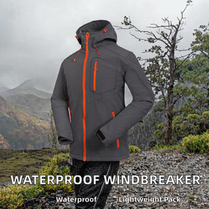 <b>Waterproof</b> Windproof Softshell <b>Jacket</b> Hooded Breathable <b>Packable</b> Rain Coat for <b>Men</b> Women Hiking Camping OEM - Product Image 2