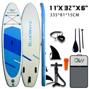 แพดเดิลบอร์ดแบบเป่าลม 15 PSI แบบปรับแต่งได้ พร้อมอุปกรณ์เสริม สำหรับเล่นเซิร์ฟและกีฬาทางน้ำ - Product Image 2