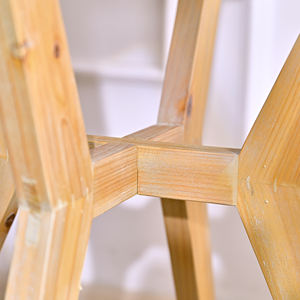 Table basse ronde en bois massif de style naturel INNOVA HOME avec plateau, design antique pliable décoratif pour le mobilier de salon - Product Image 6