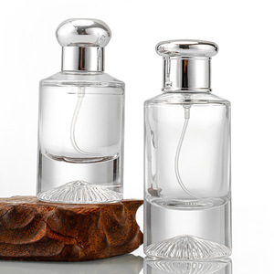 Wholesale cylindrical perfume <b>bottles</b> with thick bottoms and transparent glass swivel caps; <b>empty</b> <b>bottles</b>; portable glass - Product Image 3