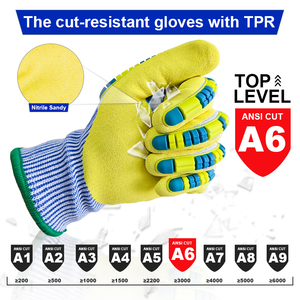 Cut Grip Guantes de mecánica de alta resistencia Material duradero Guantes de trabajo de impacto de cuero Guantes de seguridad de aceite y gas - Product Image 3