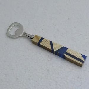 Fabricante personalizado logotipo y material de resina de madera etiqueta de metal abridor de botellas de cerveza abridor de botellas de acero inoxidable - Product Image 5