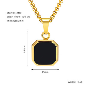 Collares Geométricos de Acero Inoxidable de Nuevo Diseño, Colgante Cuadrado Dorado, <span class=keywords><strong>Cadena</strong></span> Delicada con Dije para <span class=keywords><strong>Hombre</strong></span> y Mujer, Regalo de Moda Hip Hop - Product Image 6