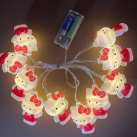 Lampe de nuit LED pour chambre d'enfant, décoration, dessin animé, mignon, Hello Kitty, fête d'anniversaire, lampe de nuit arc-en-ciel, guirlande lumineuse étoile