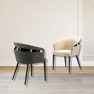 Silla Lu para comedor Hotel Silla moderna y cómoda de cuero de hierro - Product Image 4