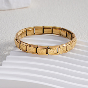 Heart Pattern Zinc Alloy Bracelet Unisex Gift Jewelry Arrow Through Heart Series Modular Splicing Retro Italian Style - Product Image 2