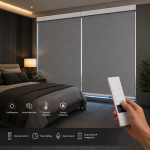Tende a Rullo Elettriche ZSTARR con Telecomando, Copertura per Finestre Smart Home, Tessuto Completamente Oscurante per Camera da Letto e Sala Riunioni - Product Image 1