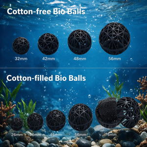 Boules bio sans coton / avec coton, grandes boules bio en PP, boules bactériennes, média filtrant bio pour aquarium, filtration biochimique - Product Image 1
