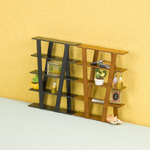 Muebles de casa de muñecas de madera DIY a escala 1/12 con estante de almacenamiento hueco hecho a mano Mini casillero de plástico modelo adornos - Product Image 3