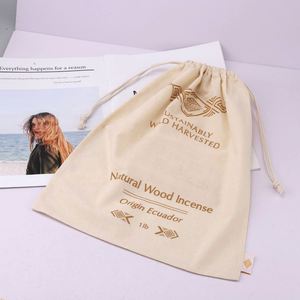 100% Cotton <b>Drawstring</b> <b>Pouch</b> with Custom Logo for Perfume Packaging Recyclable Canvas <b>Drawstring</b> Bag - Product Image 4