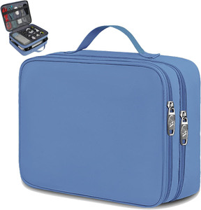 Étui organisateur de câbles de voyage gratuit, double couche, sac électronique technique, essentiels pour chargeur, câble, téléphone, clé USB - Product Image 1