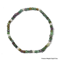 Bracelet en perles de kyanite naturelle 3x3mm, perles carrées facettées, bracelet en perles avec perles d'eau douce, bijoux pour femmes et filles