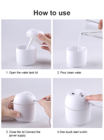 Humidificateur personnel portable YONGYUAN, mini humidificateur d'air pour voiture 220 ml, brume fraîche, vente en gros d'usine
