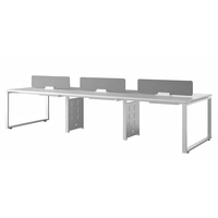 Poste de travail de bureau individuel moderne en bois avec cloison de séparation, bureau d'ordinateur, table de direction blanche pour employés, ensemble de mobilier