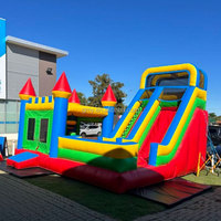 Équipement de location pour fêtes, château gonflable de 20 pieds avec toboggan et piscine à vendre