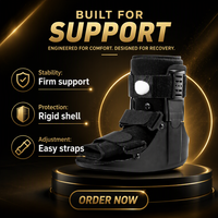 Attelle de cheville noire, botte de marche, support orthopédique réglable avec fermeture, immobilisateur de cheville protecteur pour adultes