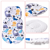 Coussin de siège de sécurité pour panier de bébé en fibre de polyester respirant, amovible et multicolore, double usage poussette et siège auto pour nourrisson