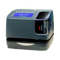Relojes de Control de Tiempo para Documentos, Doble Color Rojo y Negro, Impresión Personalizada de 5 Líneas, Máquina de Sello de Fecha y Hora, Operación Táctil, WiFi