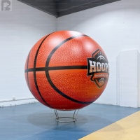 Ballon de basket gonflable géant de 2 m (6,5 pi) avec logo personnalisé, modèle publicitaire réaliste pour tournoi/marque/événement