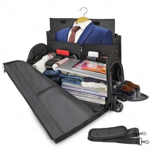 BSCI factory Wholesale <b>Rolling</b> Convertible Suit Carry On <b>Duffle</b> <b>Bag</b> Travel Waterproof Folding Garment Trolley <b>Bag</b> - Product Image 5