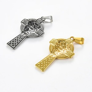 Pendentif croix visage de Jésus en acier inoxydable, style vintage, pour hommes et femmes, amulette punk, collier avec chaîne, bijoux, cadeau, 1 pièce - Product Image 5