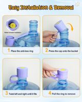 Bouchon de bidon d'eau, couvercle anti-poussière de qualité alimentaire, remplacement pour bidon de 3 à 5 gallons, couvercle de bouteille en silicone réutilisable sans BPA