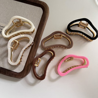 Pince à cheveux en métal et acétate taille moyenne, personnalisée, certifiée BSCI, style simple et élégant, pince requin pour femme, accessoires pour cheveux arrière de la tête