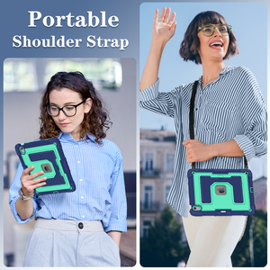 Capa Resistente de Silicone e PC para iPad Air 13 M2 M3 2024 2025 com Suporte Dobrável, Suporte Magnético para Caneta e Alça de Ombro OEM ODM - Product Image 6
