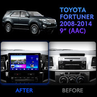 FORTUNER için sıcak satmak 9 inç 1 2008 için 2014 araba IPS ekran araç DVD oynatıcı oyuncu Android araba radyo kablosuz şarj Android GPS ses
