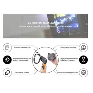 IP68 a prueba de agua 37/51mm lente dual rotación de 360 grados cámara de inspección de tubería de drenaje subacuático boroscopio Pan and Tilt - Product Image 6