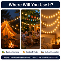 Guirlandes lumineuses LED solaires IP65 étanches, guirlandes lumineuses de type globe, 10 m, 100 LED, pour le camping en plein air, la décoration de jardin, les fêtes