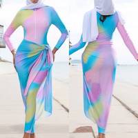 Maillot de bain musulman personnalisé 3 pièces imperméable, burkini modeste pour femme, manches longues, couvrant entièrement le corps, avec haut hijab et pantalon
