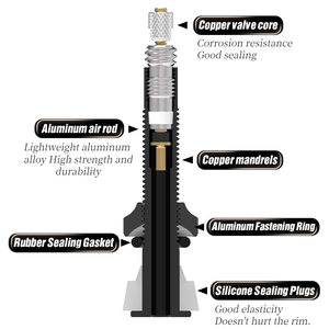 <span class=keywords><strong>Valve</strong></span> de <span class=keywords><strong>pneu</strong></span> <span class=keywords><strong>tubeless</strong></span> pour vélo LEBYCLE, en alliage d'aluminium, pour <span class=keywords><strong>VTT</strong></span> et vélo de route, <span class=keywords><strong>valve</strong></span> Presta 40/60/80 mm - Product Image 3