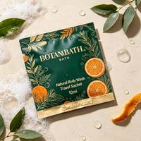 Sachet d'échantillon de savon liquide écologique vert foncé mat 10 ml avec encoche de déchirement et thermoscellage, emballage cosmétique personnalisé