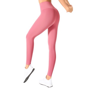 OEM Pantalon de yoga serré tricoté d'entraînement taille haute personnalisé sans couture Leggings solides de yoga pour le fitness - Product Image 4