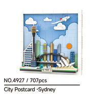 Wange 4927 Carte postale de la ville de Sydney, modèle de briques créatives personnalisées, ensemble de blocs de construction pour enfants, jouet de collection en plastique