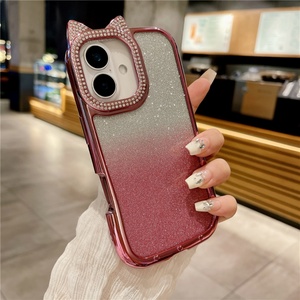 เคสโทรศัพท์มือถือแบบนิ่ม TPU ชุบโครเมียมลายหูแมว สำหรับ iPhone 11 12 13 14 15 16 Pro Max - Product Image 4