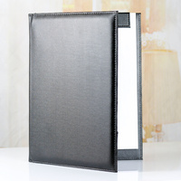 Suministros de oficina de negocios, bolsa de documentos de cuero con contrato, carpeta de archivos, cuaderno de firma A4, Clip de Gerente de reunión negro personalizado