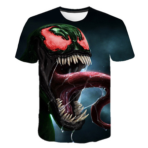 T-shirt pour homme <span class=keywords><strong>Venom</strong></span> Marvel <span class=keywords><strong>Carnage</strong></span> Gothique Anime, durable, grande taille, imprimé en 3D, noir et blanc, rayé, manches courtes - Product Image 5