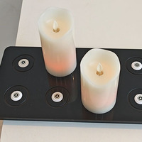 Bougie de nuit à la cire avec mèche mobile scintillante, rechargeable par USB, sans flamme