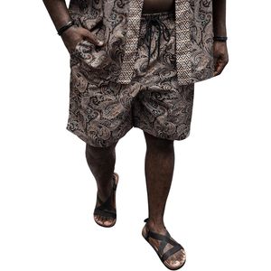 Conjunto de Kimono y Pantalones Cortos con Estampado Paisley para Hombre, Talla Grande, Transpirable, de Satén, Ideal para la Playa o para Descansar - Product Image 5