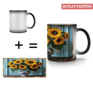 <b>Ceramic</b> <b>Mug</b> Frosted Black 11oz Heat Sensitive Color Changing DIY Blank Cup - Product Image 4