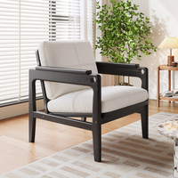 Fauteuil de salon nordique minimaliste en bois massif, style moyen-âge, avec dossier et accoudoirs pour la maison