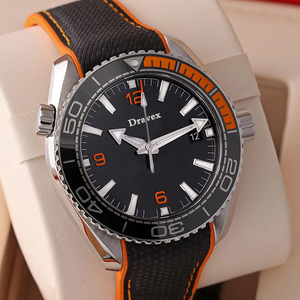 Wholesale Omegat Men's Wristwatch Black <strong>Orange</strong> Contrast <strong>Diving</strong> Dial Luminous Waterproof Sports Rubber Mechanical <strong>Watch</strong> for Men - Product Image 2