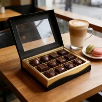 Boîte rigide magnétique à charnière personnalisée pour chocolat avec insert de séparation et côtés à couverture partielle Emballage cadeau de luxe Boîte d'expédition