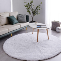 Cercle Long Pile Tapis pour la maison Sol antidérapant Tapis épais pour chambre d'enfant Rond Doux Moelleux Mousse à Mémoire Tapis Tatami