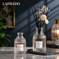 Flacon diffuseur de parfum en verre côtelé élégant de qualité supérieure 50ml 100ml 200ml, flacon vide décoratif pour diffuseur d'arômes
