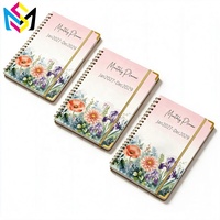 Service d'impression de carnets spirales personnalisés OEM, reliure cousue directe usine, journal, agenda, bloc-notes avec logo en feuille d'or, papier d'art