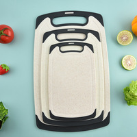 Planche à découper pour enfants PP+PTR 3 pièces, qualité alimentaire, résistante à la moisissure, épaisseur 0,4 cm, spécial fruits, avec emballage combiné