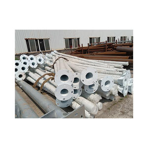 Tiang lalu lintas 7 Meter lampu baja tiang putih kolom instalasi jalan langsung - Product Image 1